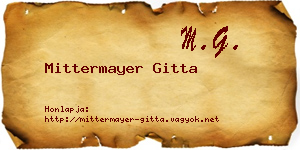 Mittermayer Gitta névjegykártya